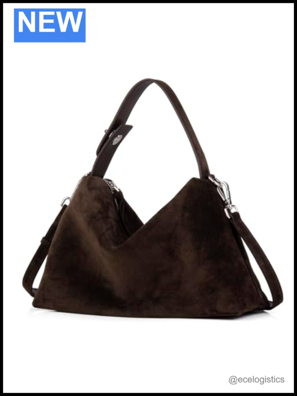 Suede Leather Crossbody Bag Women Tote Handbag Adjustable Strap